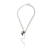 Ожерелье ручной латунные, Латунь, бабочка, плакирован серебром, ювелирные изделия моды & Женский, серебряный, длина:49 см, продается Пара