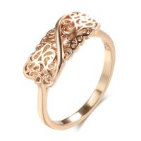 Brass Finger Ring, Flower, rose gold color plated & for woman & hollow, 7mm, US Ring 
