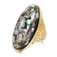 Resin Zinc Alloy Finger Ring, with Resin Shell, gold color plated & for woman & hollow, 34mm, US Ring 