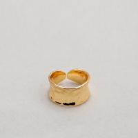 Латунь Манжеты палец кольцо, плакированный настоящим золотом, регулируемый & Женский, размер:6-8, продается PC