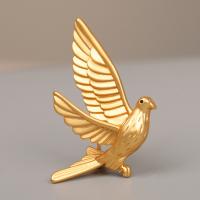 Brass Brooch, Bird, real gold plated, fashion jewelry & Unisex, 38mm 