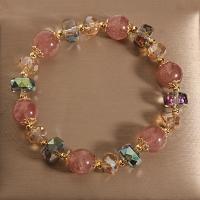 Bracelets quartz, Strawberry Quartz, avec Cristal naturel, pour femme, multicolore Environ 6.29 pouce, Vendu par PC