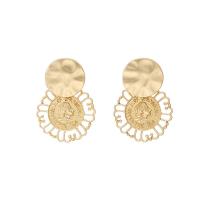 Zinc Alloy Drop Earring, gold color plated & for woman 
