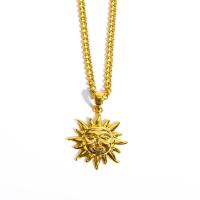 Brass Jewelry Necklace, with 5cm extender chain, Sun, 18K gold plated, fashion jewelry & for woman, multi-colored, 25mm cm 