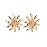Zinc Alloy Stud Earring, Sunflower, plated, fashion jewelry & for woman 
