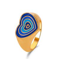 Enamel Zinc Alloy Finger Ring, Heart, plated, fashion jewelry & for woman 17mm 