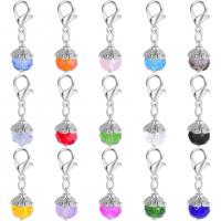 Zinc Alloy Key Chain Jewelry, with Crystal, silver color plated, DIY 