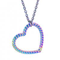 Stainless Steel Jewelry Necklace, 304 Stainless Steel, Heart, Vacuum Ion Plating, Unisex & hollow Approx 50 cm 