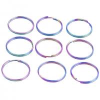 Stainless Steel Split Ring, 304 Stainless Steel, Donut, Vacuum Ion Plating, DIY, multi-colored, 14mm 