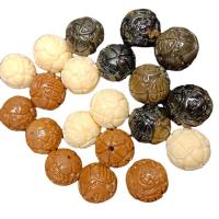 DIY Buddha Beads, Resin, Round, Carved 18mm, Approx 