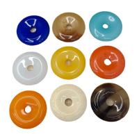 Imitation Gemstone Resin Pendants, Donut, DIY 35mm, Approx 