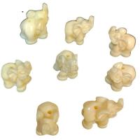 DIY buddhistische Perlen, Harz, Elephant, geschnitzt, elfenbeingelb, 20x21mm, ca. 500PCs/Tasche, verkauft von Tasche