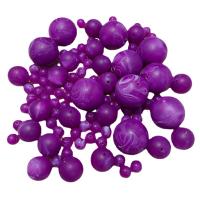 Zweifarbige Acryl Perlen, rund, Epoxidharzklebstoff, DIY & verschiedene Größen vorhanden & stumpfmatt, violett, verkauft von Tasche