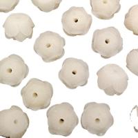 Resin Jewelry Beads, Flower, Carved, DIY, white, 16mm, Approx 