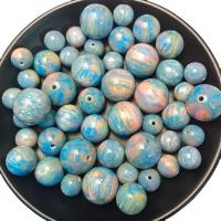 Resin Jewelry Beads, Round, epoxy gel, DIY & imitation amber blue 