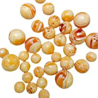 DIY buddhistische Perlen, Harz, rund, Epoxidharzklebstoff, Nachahmung Bienenwachs & verschiedene Größen vorhanden, gemischte Farben, verkauft von Tasche