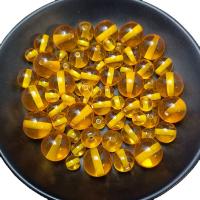 DIY buddhistische Perlen, Harz, rund, Epoxidharzklebstoff, Nachahmung Bienenwachs & verschiedene Größen vorhanden, gelb, verkauft von Tasche