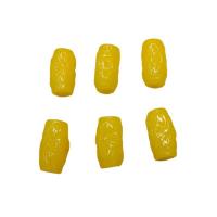 Resin Jewelry Beads, barrel, Carved, imitation beeswax & DIY, yellow Approx 