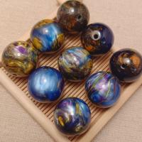 DIY buddhistische Perlen, Harz, rund, Epoxidharzklebstoff, imitierter Bernstein & verschiedene Größen vorhanden, gemischte Farben, verkauft von Tasche