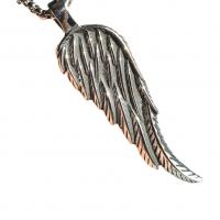Titanium Steel Pendants, Wing Shape, silver color plated, for man, silver color 