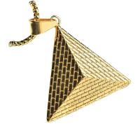 Titanium Steel Pendants, Triangle, gold color plated, for man, golden, 45mm 