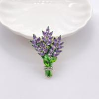 Crystal Brooch, Zinc Alloy, with Crystal, Lavender, plated, fashion jewelry & for woman 