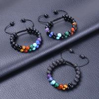 Gemstone Woven Ball Bracelets, Natural Stone, with Knot Cord, handmade, Double Layer & Unisex 16mm Approx 7.5-11.8 Inch 