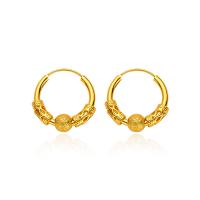 Brass Huggie Hoop Earring, Round, gold color plated, fashion jewelry & for woman, golden 