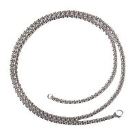 Titanio collar de cadena de acero, Partículas de acero, pulido, unisexo & diverso tamaño para la opción, color original, Vendido por UD