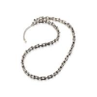 Titanio collar de cadena de acero, Partículas de acero, pulido, unisexo & diverso tamaño para la opción, color original, Vendido por UD