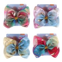 Cloth Bowkont Hair Clip, with Zinc Alloy, Bowknot, printing, Girl 203mm 