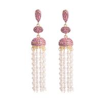 Fashion Fringe Earrings, Zinc Alloy, plated, for woman & with rhinestone 