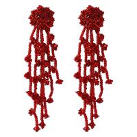 Fashion Fringe Boucles d'oreilles, Seedbead, avec résine, fait à la main, bijoux de mode & pour femme, plus de couleurs à choisir Vendu par paire