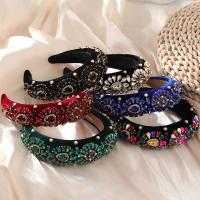 Hair Bands, Cloth, with Glass Rhinestone & Plastic Pearl & Zinc Alloy, handmade, for woman 47mm 