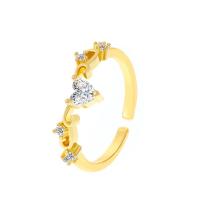 Cubic Zirconia Micro Pave Brass Finger Ring, plated, fashion jewelry & micro pave cubic zirconia & for woman 16mm 