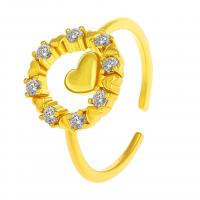 Cubic Zirconia Micro Pave Brass Finger Ring, plated, fashion jewelry & micro pave cubic zirconia & for woman 17mm 