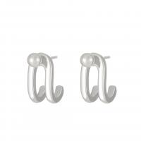Zinc Alloy Stud Earring, silver color plated, fashion jewelry & for woman, silver color, 14mm 