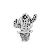 Zinc Alloy Jewelry Brooch, Opuntia Stricta, silver color plated, fashion jewelry & for woman, silver color, 20mm 