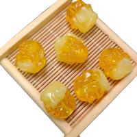 Resin Jewelry Beads, Carved, imitation beeswax & DIY, yellow Approx 