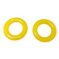 Resin Linking Ring, Donut, imitation beeswax & DIY, yellow Approx 