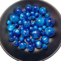 Imitation Amber Resin Beads, Round, epoxy gel, DIY blue 