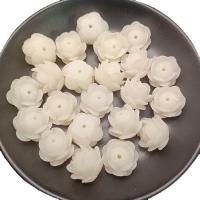 Resin Jewelry Beads, Flower, Carved, imitation Bodhi & DIY, white, 20mm, Approx 