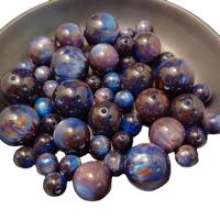 Imitation Amber Resin Beads, Round, epoxy gel, DIY mixed colors 
