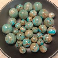 Imitation Amber Resin Beads, Round, epoxy gel, DIY mixed colors 