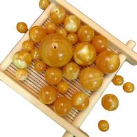 Acryl Schmuck Perlen, rund, Epoxidharzklebstoff, Nachahmung Bienenwachs & DIY & verschiedene Größen vorhanden, gelb, verkauft von Tasche