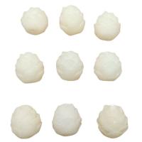 Resin Jewelry Beads, Flower, Carved, imitation Bodhi & DIY, white Approx 