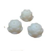 Resin Jewelry Beads, Flower, Carved, imitation Bodhi & DIY, white Approx 