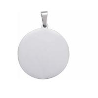 Stainless Steel Tag Charm, 304 Stainless Steel, Round, DIY original color 