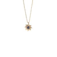 Cubic Zircon Micro Pave Brass Necklace, with 1.97 extender chain, 14K gold plated & micro pave cubic zirconia & for woman, golden .96 mm 