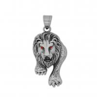 Rhinestone Stainless Steel Pendants, 304 Stainless Steel, Lion, fashion jewelry & for man & with rhinestone, original color 